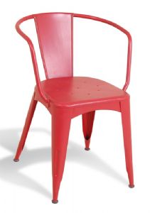 Harlem Industrial Curved Back Red Chair